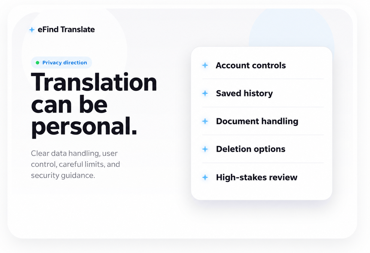 Translation can be personal. Privacy should be clear.