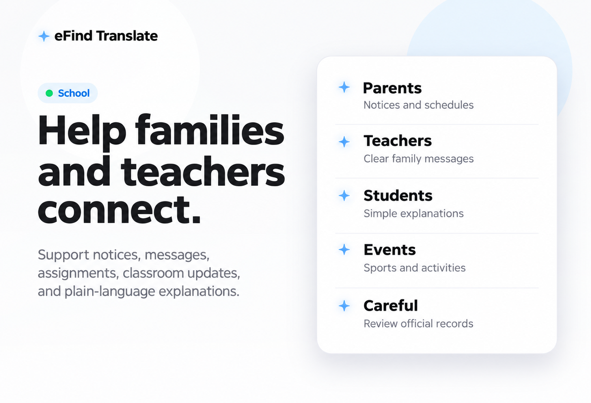 Help families, teachers, and students understand each other.